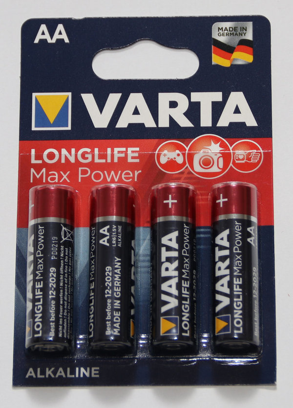 Varta Batterie Longlife Max Power AA Mignon 4er Pack #4706 ehem. Max Tech