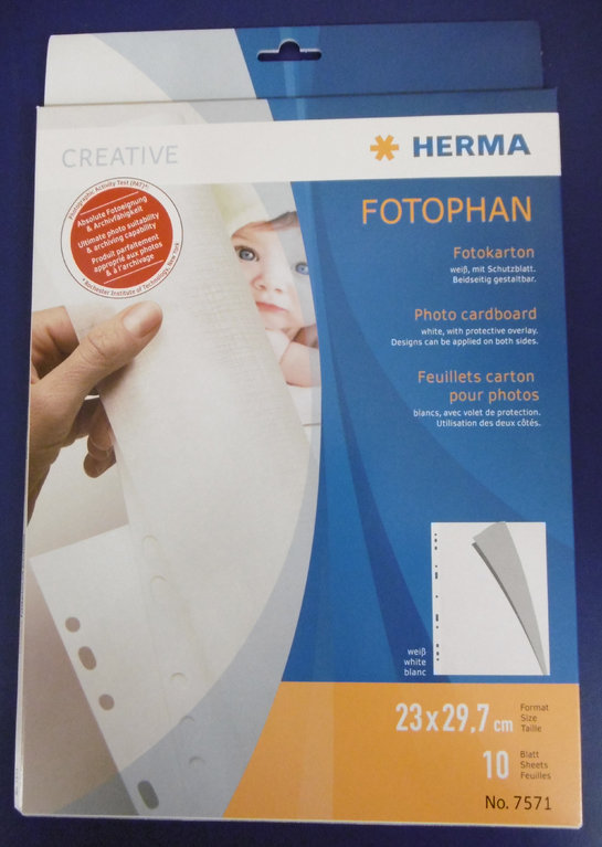 Herma #7571 Fotokarton, weiß 10 Blatt