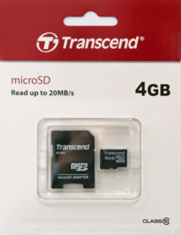 Transcend micro SD 4 GB Class 10