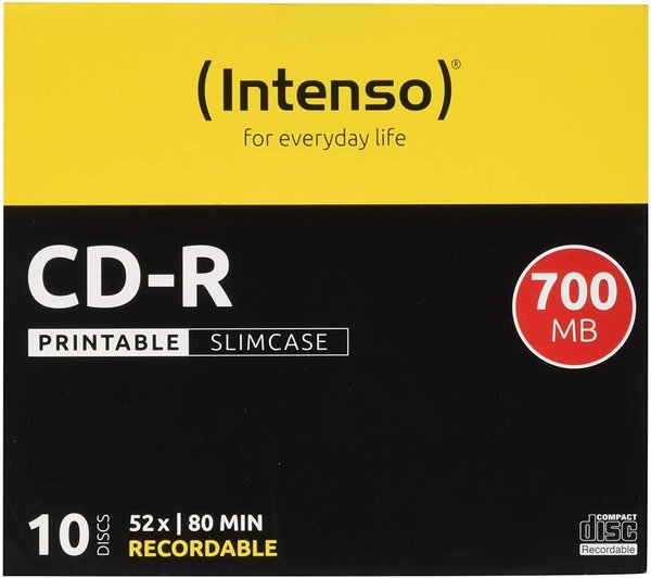 CD Intenso 700MB / 80MIN 10er Slim Case